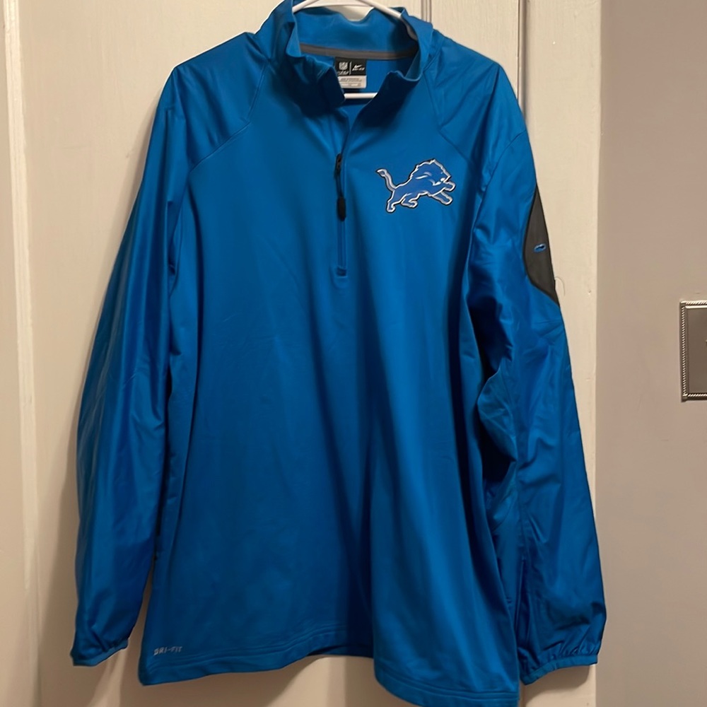 Nike Mens size XL Detroit Lions 1/4 zip dri fit jacket